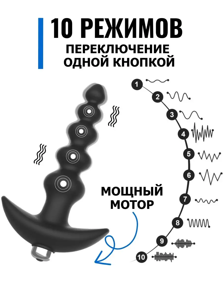 SweetNight Вибратор анальная пробка елочка с вибрацией затычка шарики