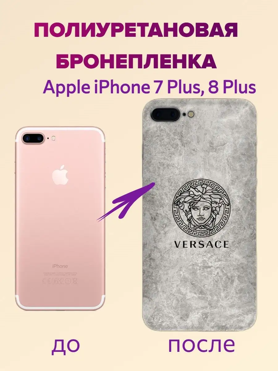 Цветная текстурная пленка на крышку iPhone 7 Plus, 8 Plus AKSDiadem  167733380 купить за 390 ₽ в интернет-магазине Wildberries