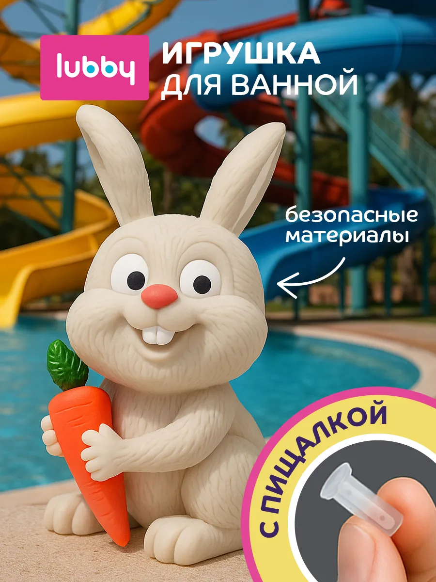 Резиновая игрушка для ванной Зайчик 12+