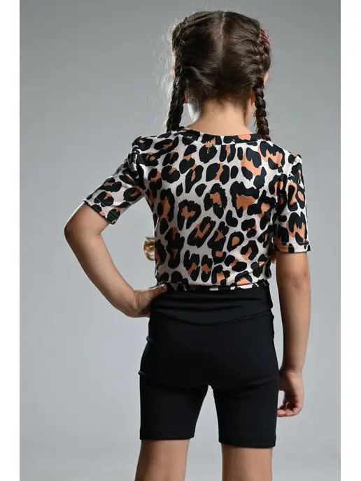kseniaesm_fitwear Топ детский для физкультуры, коричневый, фото 3