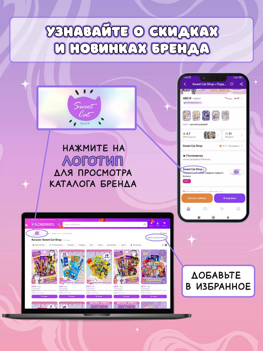 Набор канцелярии котик Sweet Cat Shop 167770858 купить за 762 ₽ в  интернет-магазине Wildberries