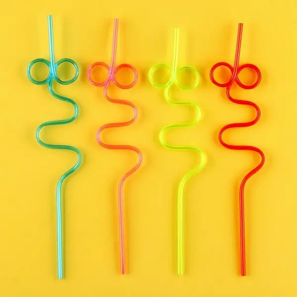 Трубочки для коктейлей "Завитушка" набор 4 штук, МИКС