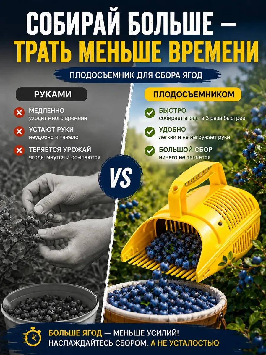 Комбайн для сбора ягод плодосборник- плодосъемник