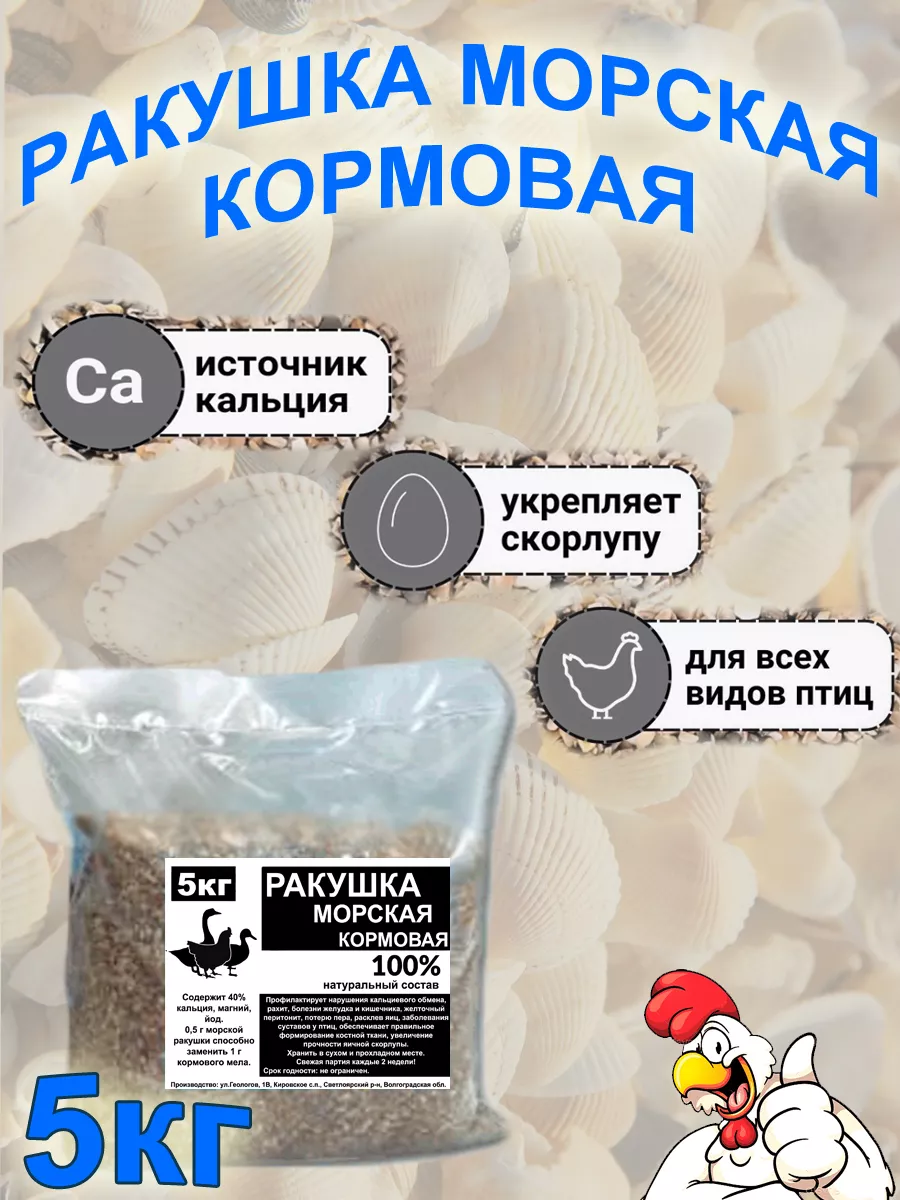 Ракушка морская кормовая 5кг магазин Гранула 167886915 купить за 259 ₽ в  интернет-магазине Wildberries