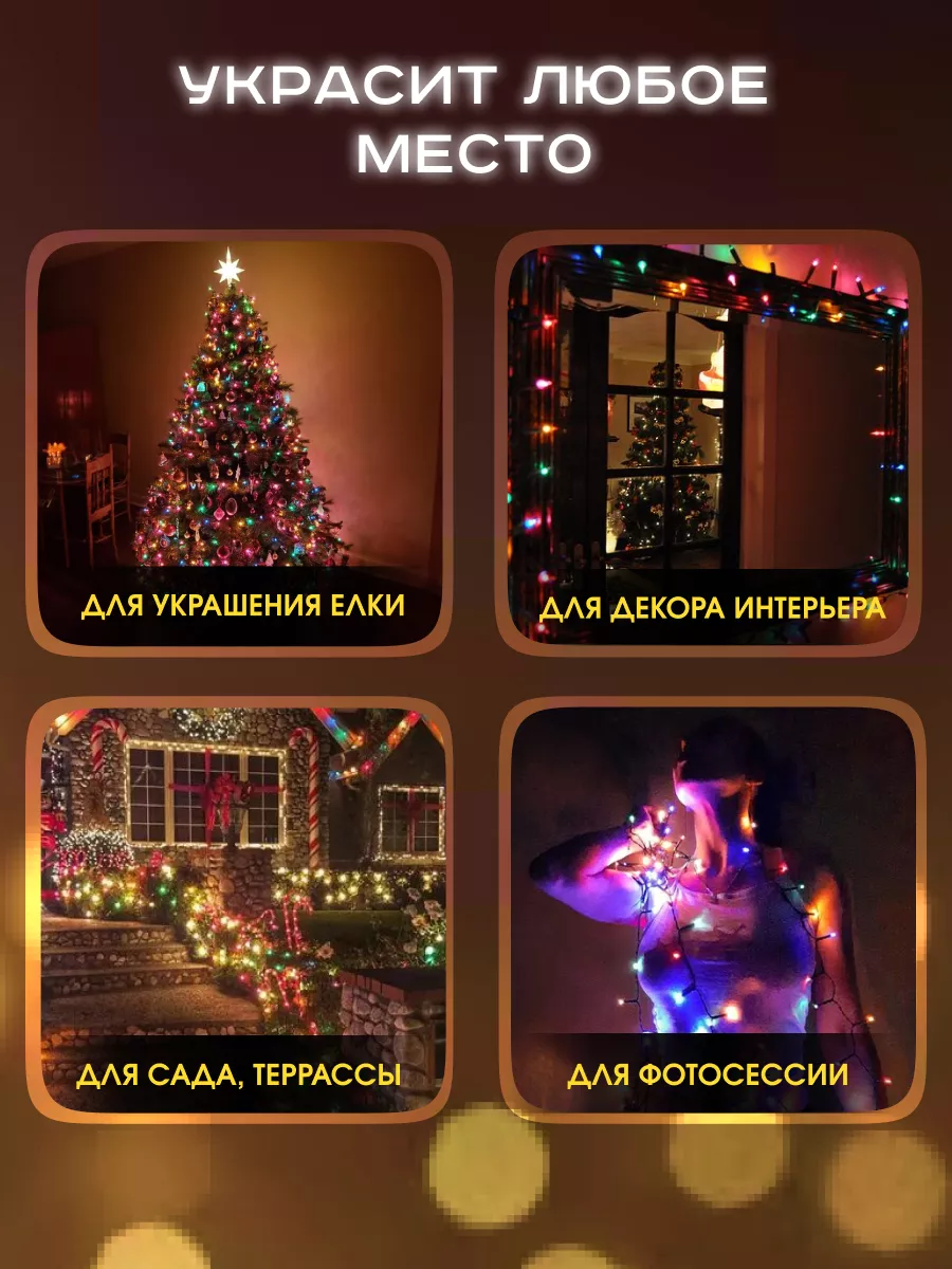 Светодиодная новогодняя гирлянда Нить на елку 11 метров MERRY YEAR  167889849 купить за 1 159 ₽ в интернет-магазине Wildberries