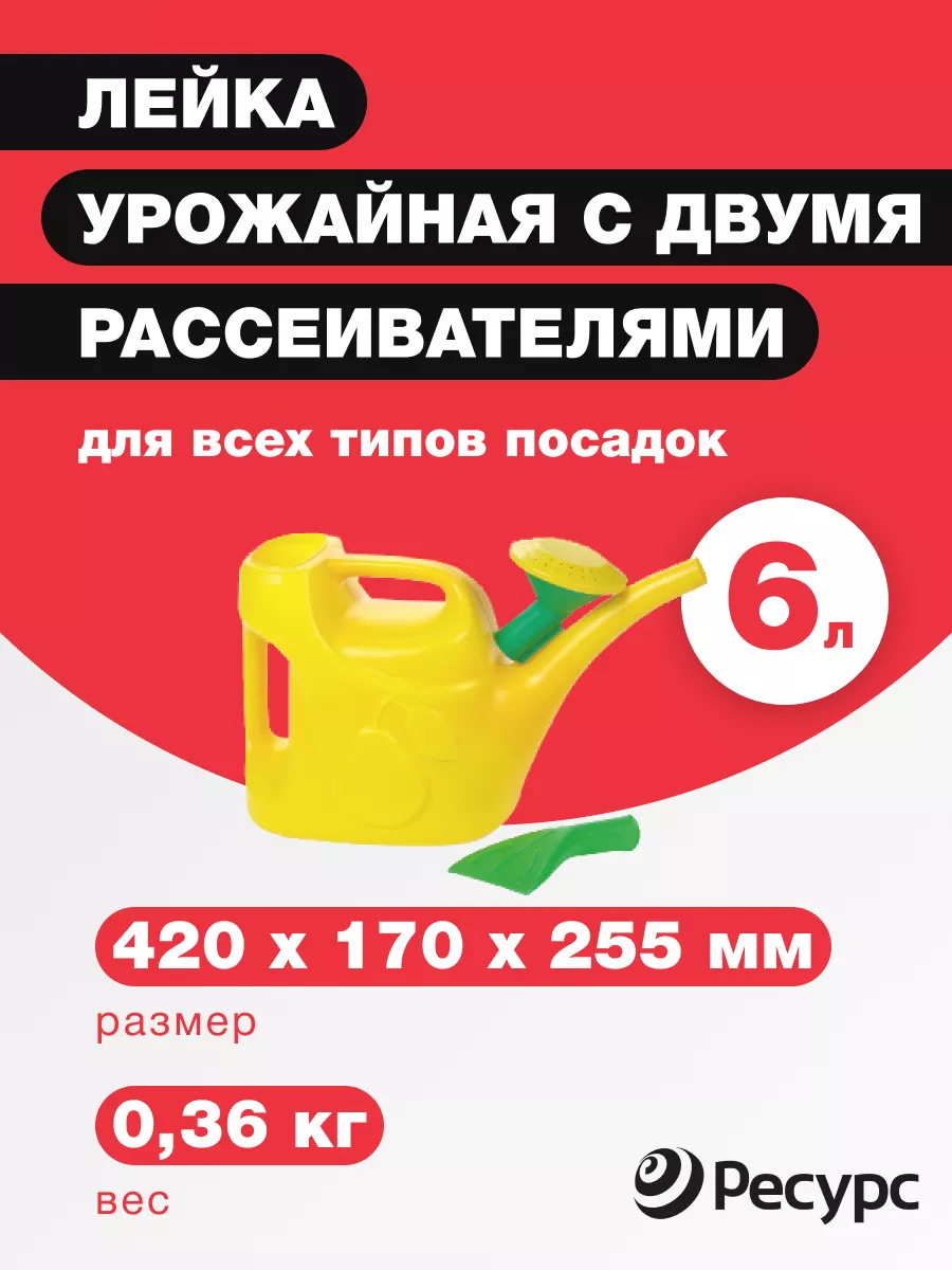 Лейка 6л Урожайная с двумя рассеивателями Радиан 167902202 купить за 722 ₽  в интернет-магазине Wildberries