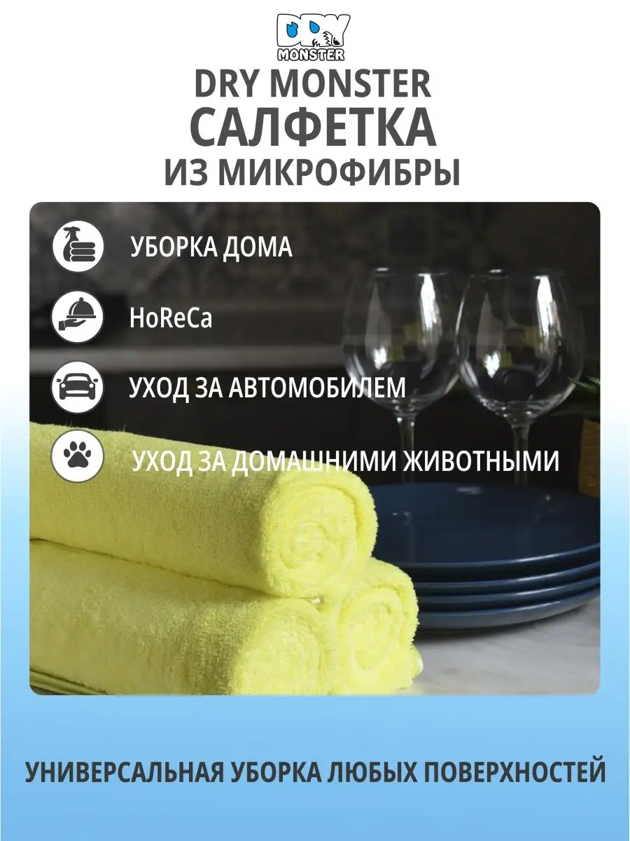 Салфетка из микрофибры для сушки кузова авто DRY MONSTER 167932888 купить в  интернет-магазине Wildberries