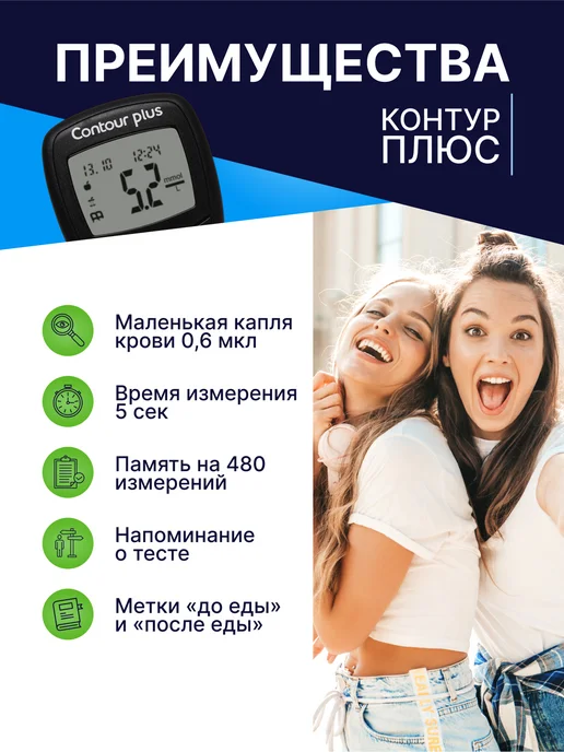 Contour Глюкометр Контур Плюс с прокалывателем, вариант, фото 3