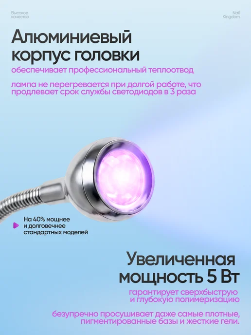 Nail Kingdom Фонарик для маникюра наращивания ногтей, вариант, фото 4