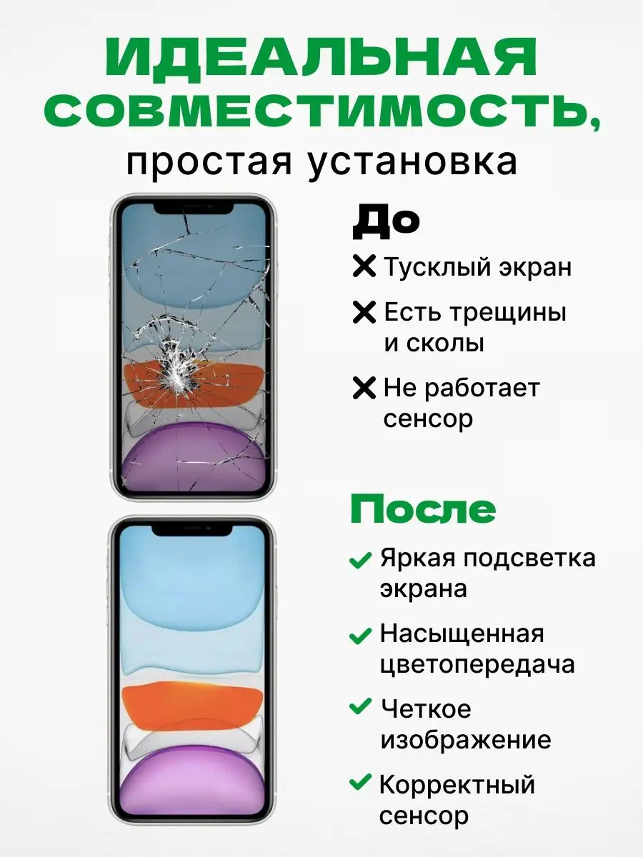 Дисплей Apple iPhone 11 с тачскрином для мобильного ЗЕТТОН 167981435 купить  за 3 298 ₽ в интернет-магазине Wildberries