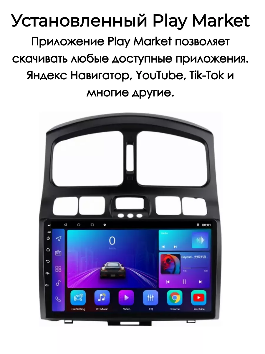 Магнитола 2-Din на Android для Hyundai Santa Fe Classic Carler 167983103  купить за 7 022 ₽ в интернет-магазине Wildberries