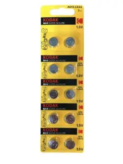 Батарейки дисковые AG13(LR44) 10шт. алкалиновые Kodak 167984098 купить за 182 ₽ в интернет-магазине Wildberries