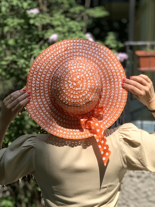 People Gift Шляпа женская летняя пляжная на море отдых, оранжевый