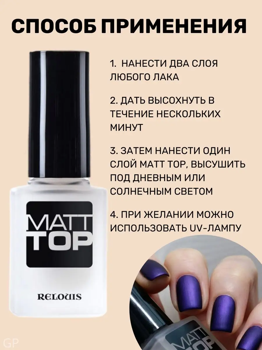 RELOUIS Матовое Верхнее покрытие лака для ногтей Маtt Top