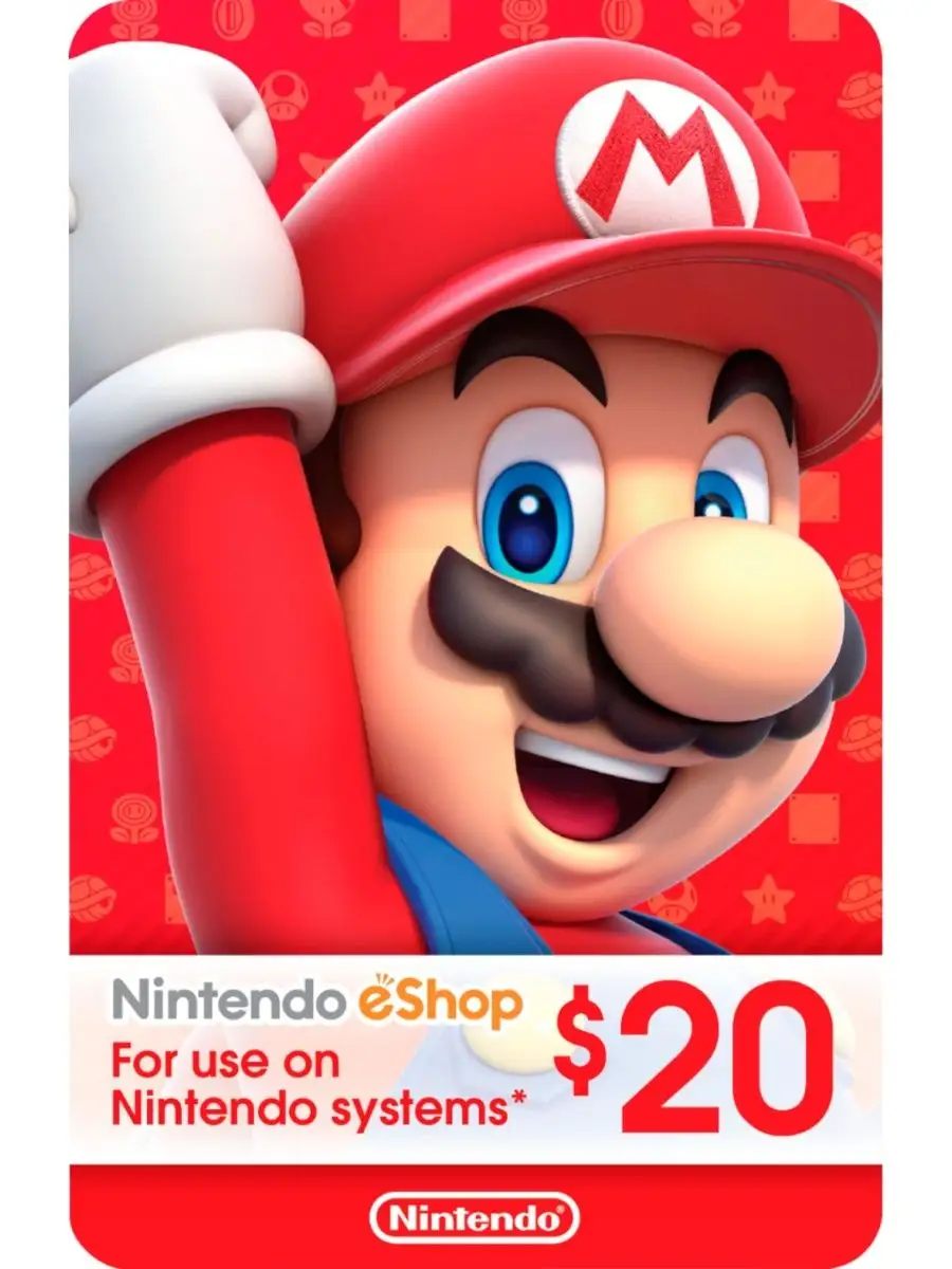 Карта пополнения Nintendo eShop на 20 USD (США) Digital Code Pro 168013779  купить за 3 997 ₽ в интернет-магазине Wildberries