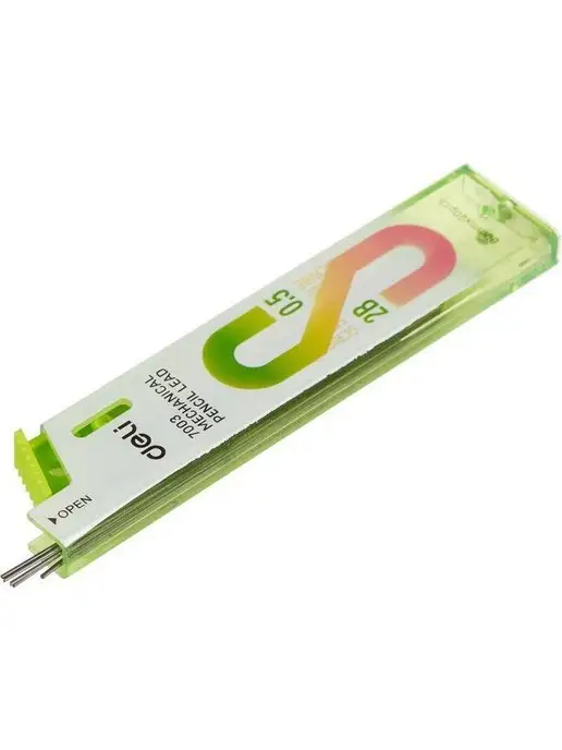 DELI Грифели для механических карандашей (стержни запасные) 0.5 м, голубой, фото 2