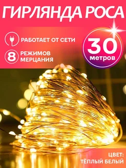 Гирлянда роса LED 30 метров BDP 168029735 купить за 470 ₽ в интернет-магазине Wildberries