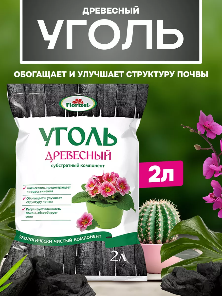 Уголь древесный 2 л FlorizeL 168033906 купить за 204 ₽ в интернет-магазине  Wildberries