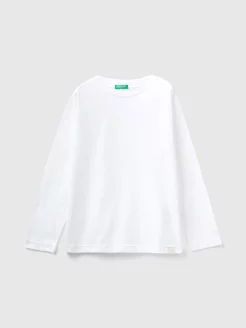 Лонгслив однотонный школьный белый United Colors of Benetton 168075238 купить за 1 108 ₽ в интернет-магазине Wildberries