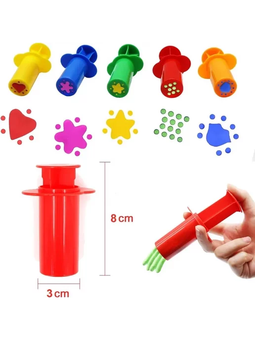 Toys from Andryushka Набор шприцов-экструдеров для лепки из пластилина, красный, фото 2