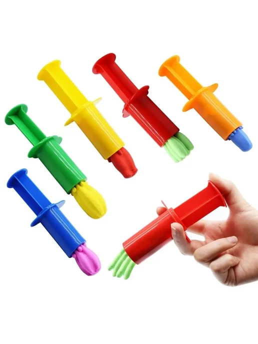 Toys from Andryushka Набор шприцов-экструдеров для лепки из пластилина, красный, фото 3