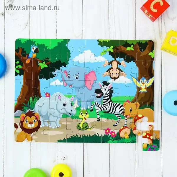 Пазл большой "Животные в лесу"