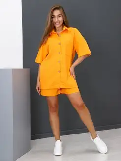 костюм спортивный с шортами женский льняной летний AMAZING CLOTHES 168116744 купить за 1 645 ₽ в интернет-магазине Wildberries