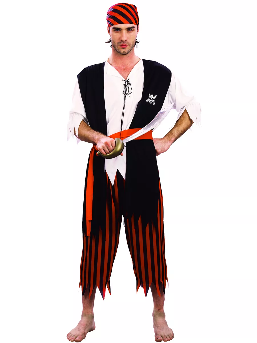 Взрослый карнавальный костюм Пират, со шляпой, 50-52 размер (Бока С)