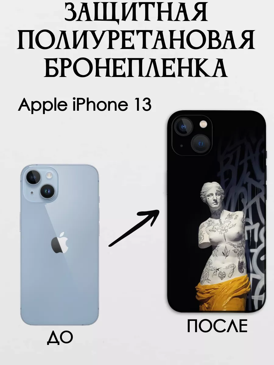 Цветная текстурная пленка на крышку iPhone 13 POLIKDia 168188333 купить за  400 ₽ в интернет-магазине Wildberries