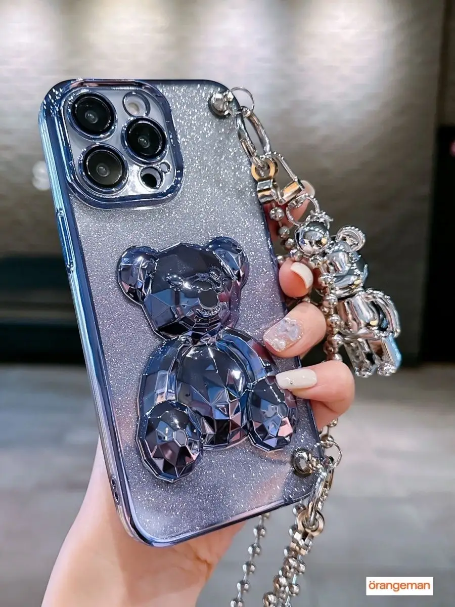 Чехол на iphone 12 pro max с цепочкой-брелком Bearbrick Orangeman 168196456  купить в интернет-магазине Wildberries