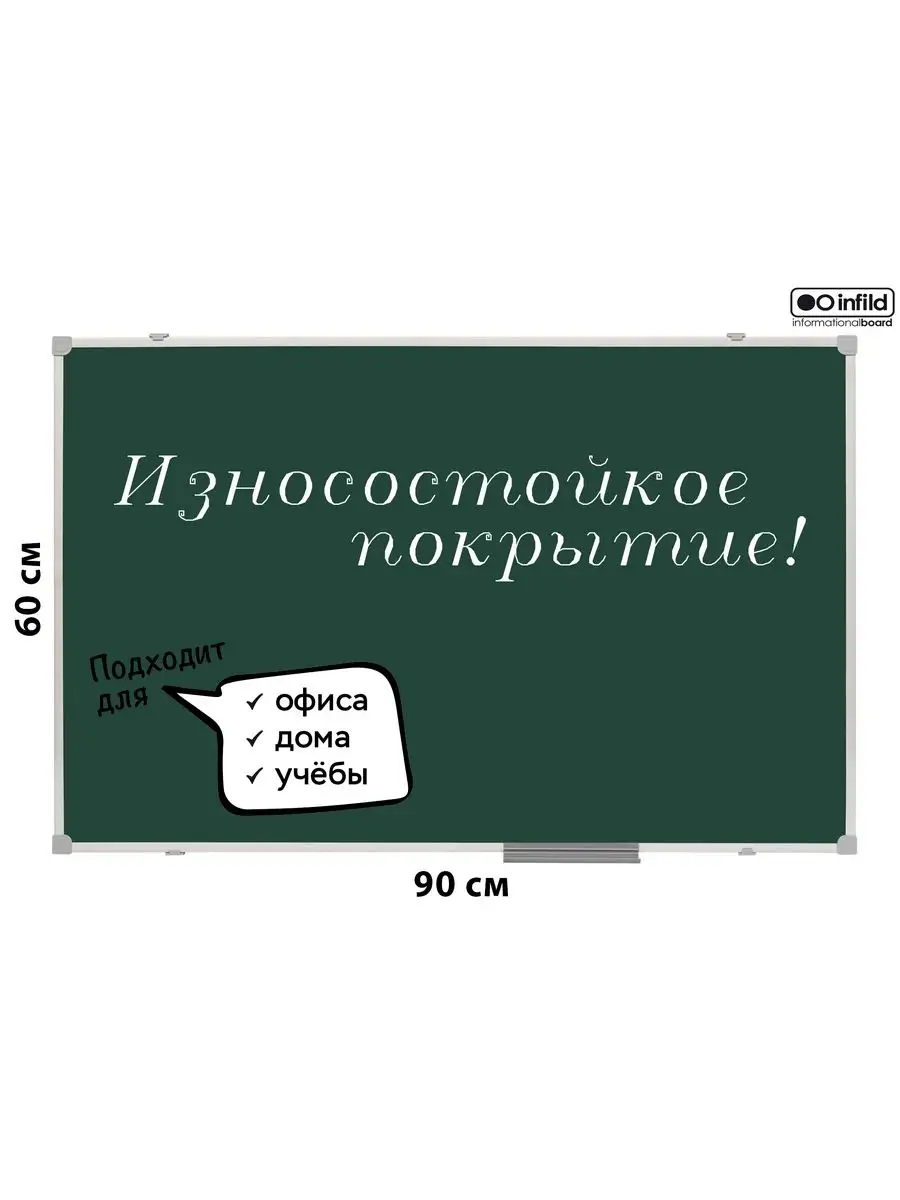 Доска магнитно-меловая 60х90...