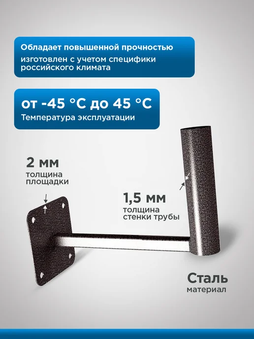 REXANT Кронштейн для антенны уличный на стену, вариант, фото 3