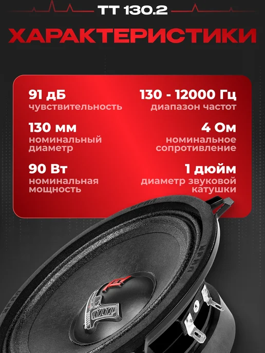 URAL Колонки в машину Урал ТТ 130.2, черный, фото 3