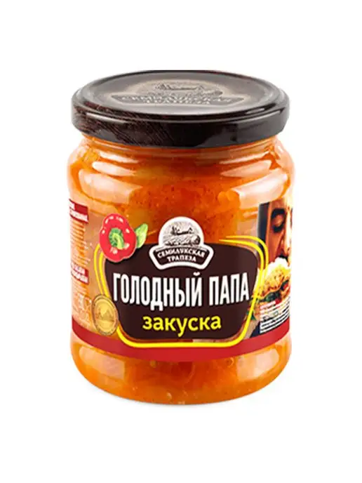 Семилукская Трапеза Закуска овощная "Голодный папа", Семилукский, 460 г, 460 г, в упаковке 1,9 кг, фото 3
