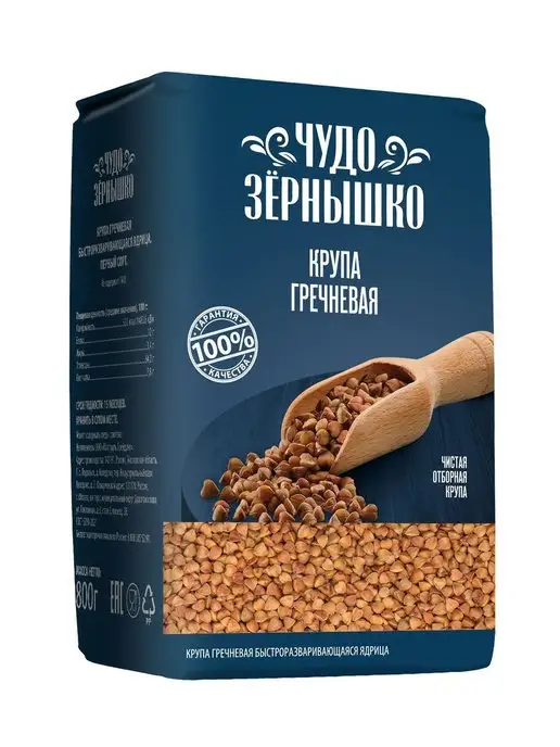 ЧУДО ЗЕРНЫШКО Крупа гречневая 800 г, 800 г