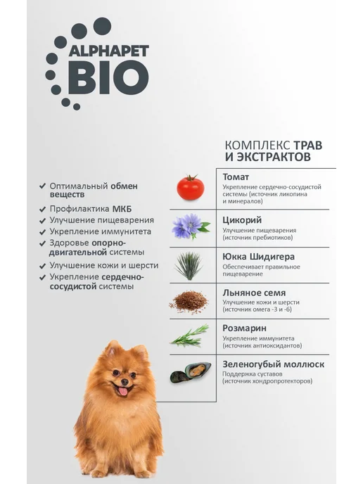 Сухой корм AlphaPet Пищеварения для собак, мелкие, ягненок, 0,9 кг, фото 4