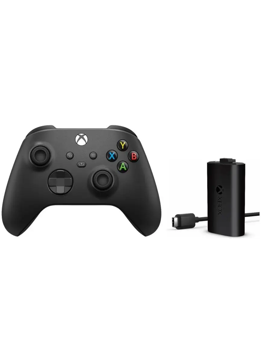 Геймпад Xbox Series S X Carbon Black черный + Аккумулятор