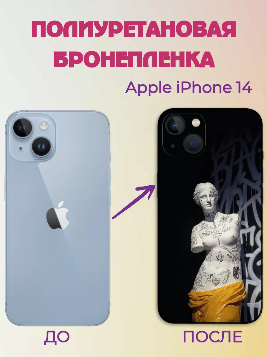 Цветная текстурная пленка на крышку iPhone 14 AKSDiadem 168346055 купить за  444 ₽ в интернет-магазине Wildberries