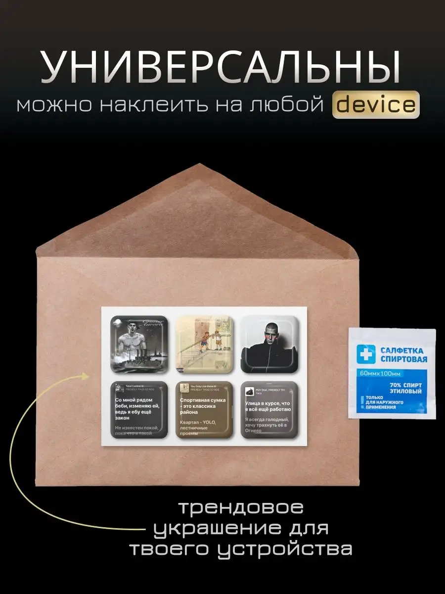 Объёмные 3D наклейки на телефон и чехол Френдли Таг 52 MONTIK BROS CORP  168388004 купить за 176 ₽ в интернет-магазине Wildberries