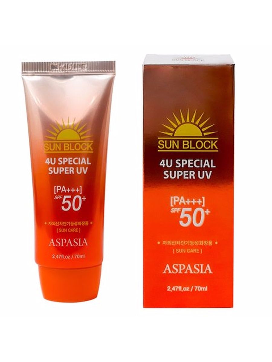 Sun special. Aspasia 4u Special super UV SPF 50+/pa++++ (70ml). Корейский SPF 50+. Aspasia Sun Block. Солнцезащитный СПФ 50+ 4ин 1.