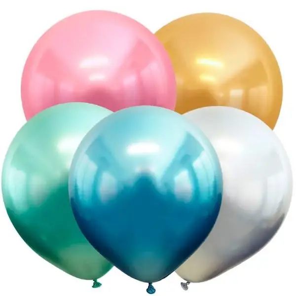 Шар латексный 18" "Зеркальные шары", хром, набор