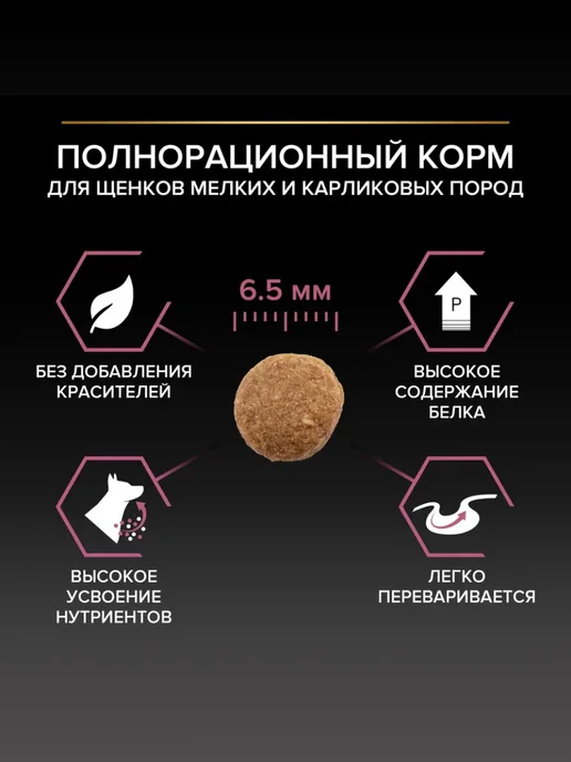 Сухой корм PRO PLAN Skin для собак, мелкие, чувствительное пищеварение, щенки, 0,7 кг, фото 5