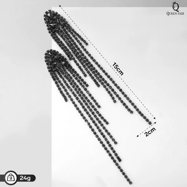 Серьги висячие со стразами «Голливуд»