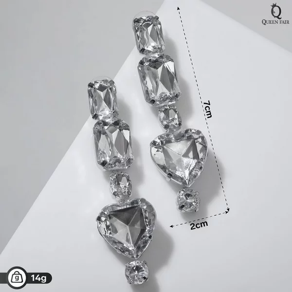 Серьги висячие со стразами «Драгоценность»