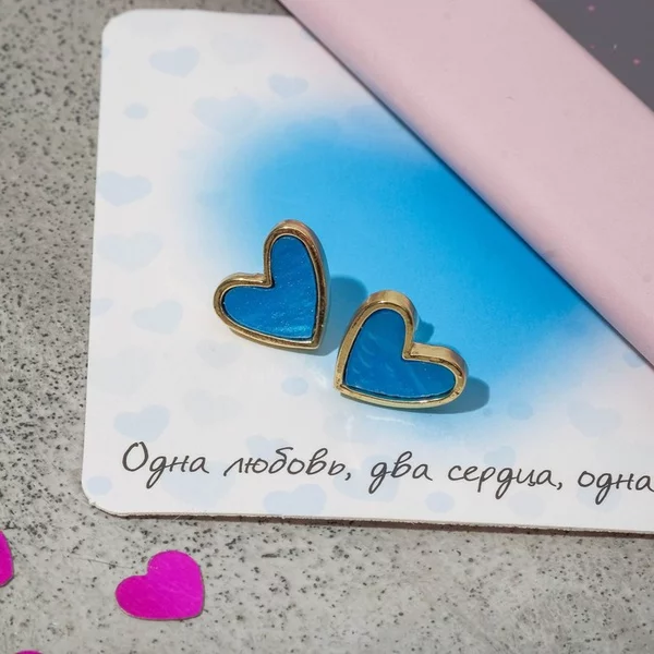 Серьги эмаль «Сердце» мультик