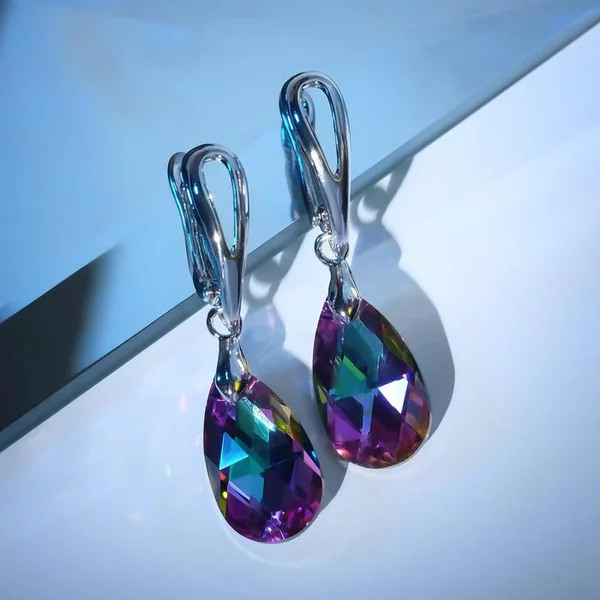Серьги со стразами «Иллюзион» капля