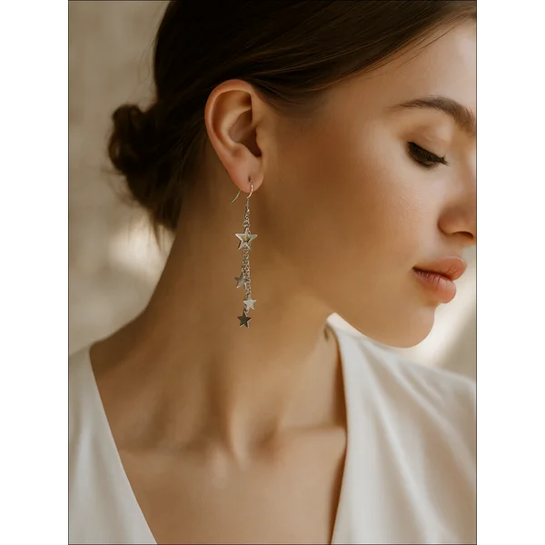 Серьги висячие бижутерия