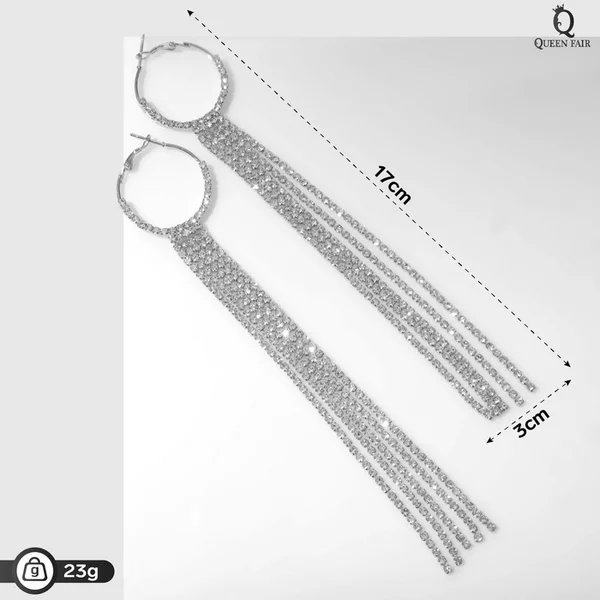 Серьги висячие со стразами «Голливуд»