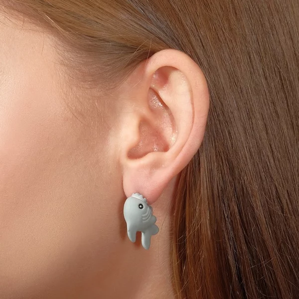 Серьги из полимерной глины «Акула»
