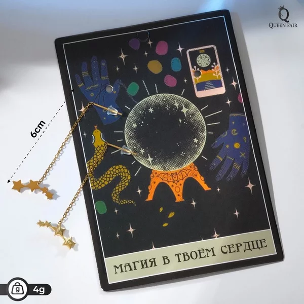Серьги висячие «Созвездие», 6см
